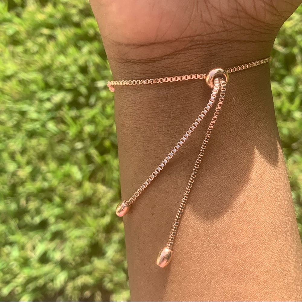 Rose Gold Rhodium adjustable bracelet - Picture 2 of 2